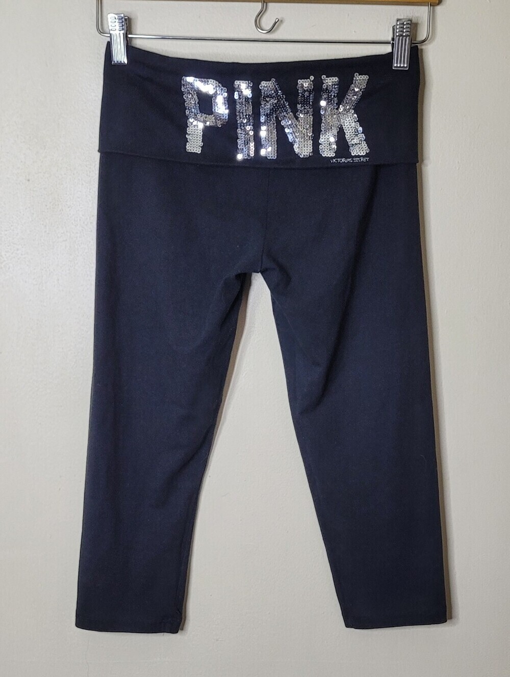 Victorias Secret PINK Fold-over Sequin Capri Leggings XS - Picture 5 of 11